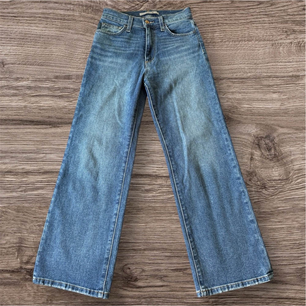 Joe's Jeans High Rise Wide Leg Denim medium Wash Crop Jeans size 24